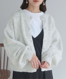 HER CLOSET | 【shemoshelly】アルパカMIXヤーンボリューム袖2WAYカーディガン(カーディガン/ボレロ)