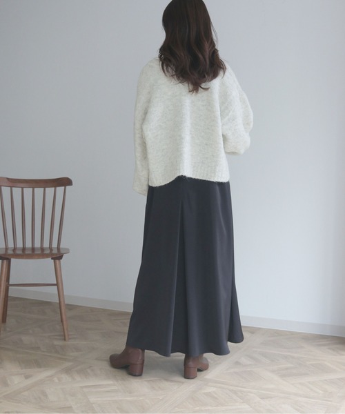 HER CLOSET（ハークローゼット）の「【shemoshelly】アルパカMIXヤーンボリューム袖2WAYカーディガン（カーディガン/ボレロ・レディース・ホワイト/ライトブルー/ベージュ/レッド/グリーン・M）」の13枚目の写真