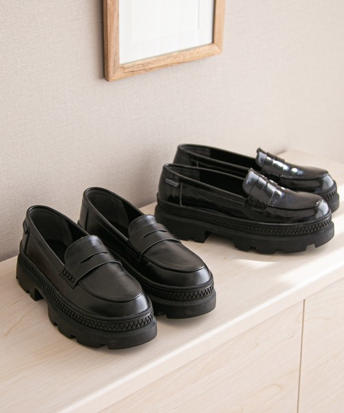 Newlyme（ニューリーミー）の「厚底ブラックローファーパンプス（ローファー・レディース・クリアブラック/ブラック・25cm/24cm/23.5cm/24.5cm/23cm）」の17枚目の写真