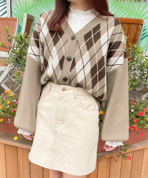 apres jour（アプレジュール）の「アーガイルVカーディガン【ZOZOTOWN限定アイテム】（カーディガン/ボレロ・レディース・アイボリー/ボルドー/モカ・フリー/X-LARGE）」の20枚目の写真