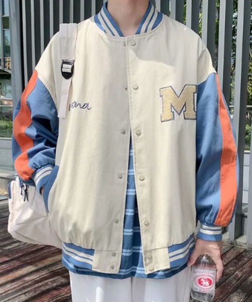 MGV(エムジーヴィー)の「サガラ刺繍オーバーサイズスタジャン(スタジャン・メンズ・ブラック/ベージュ・MEDIUM/LARGE/X-LARGE)」の16枚目の写真