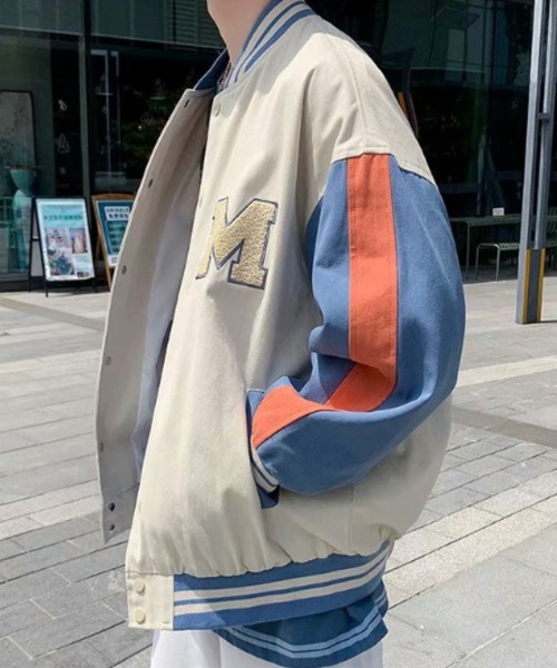 MGV(エムジーヴィー)の「サガラ刺繍オーバーサイズスタジャン(スタジャン・メンズ・ブラック/ベージュ・MEDIUM/LARGE/X-LARGE)」の13枚目の写真