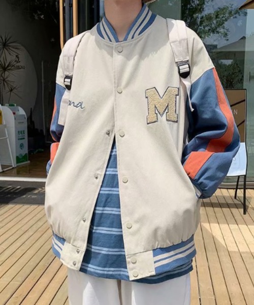 MGV(エムジーヴィー)の「サガラ刺繍オーバーサイズスタジャン(スタジャン・メンズ・ブラック/ベージュ・MEDIUM/LARGE/X-LARGE)」の3枚目の写真