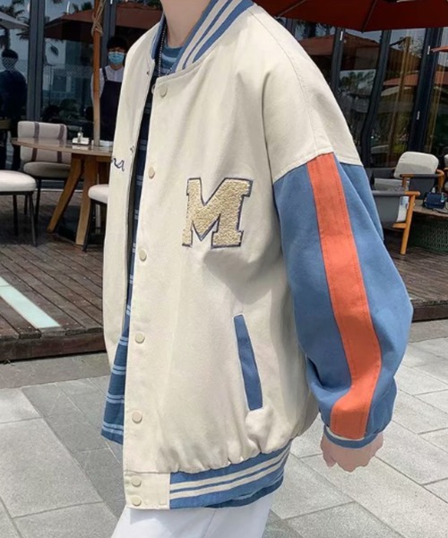 MGV(エムジーヴィー)の「サガラ刺繍オーバーサイズスタジャン(スタジャン・メンズ・ブラック/ベージュ・MEDIUM/LARGE/X-LARGE)」の14枚目の写真