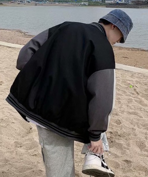 MGV(エムジーヴィー)の「サガラ刺繍オーバーサイズスタジャン(スタジャン・メンズ・ブラック/ベージュ・MEDIUM/LARGE/X-LARGE)」の8枚目の写真