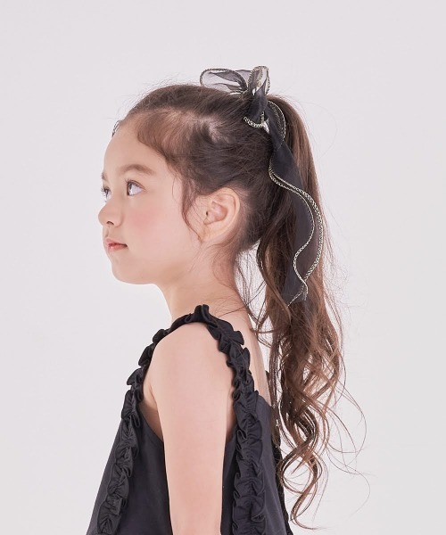 Rora(ローラ)の「ハンク ロングリボン ヘアゴム (3color) 黒 白 ゴールド(ヘアゴム・キッズ・ホワイト/ブラック/ゴールド・FREE)」の10枚目の写真