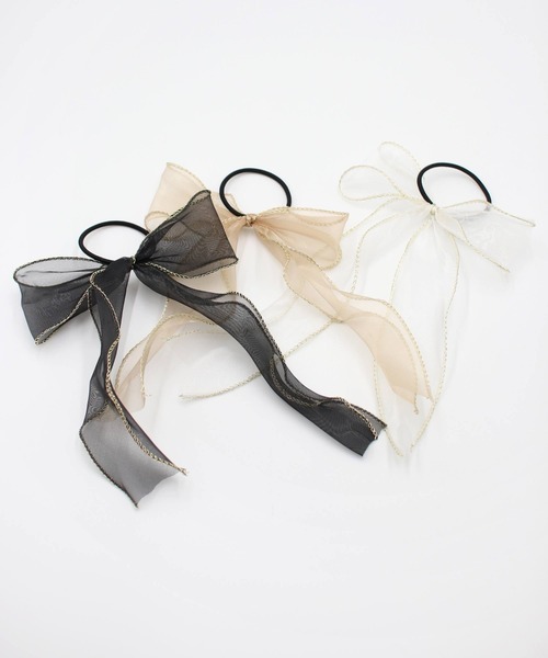 確認　たらりんヘアリボン ヘアゴム 華やかロングリボン　アンティークローズ 確認 たらりんヘアリボン ヘアゴム 華やかロングリボン アンティークローズ