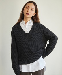 V neck over knit
