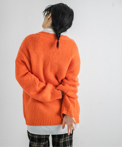 Libra Cue(リブラ キュー)の「モヘアライクリラックスカーディガン(カーディガン/ボレロ・レディース・グリーン/グレー/オレンジ/アイボリー/ブラック・FREE)」の15枚目の写真