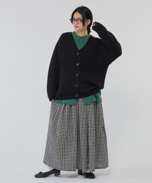 Libra Cue(リブラ キュー)の「モヘアライクリラックスカーディガン(カーディガン/ボレロ・レディース・グリーン/グレー/オレンジ/アイボリー/ブラック・FREE)」の22枚目の写真