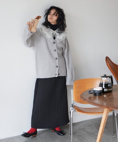 Libra Cue(リブラ キュー)の「モヘアライクリラックスカーディガン(カーディガン/ボレロ・レディース・グリーン/グレー/オレンジ/アイボリー/ブラック・FREE)」の18枚目の写真