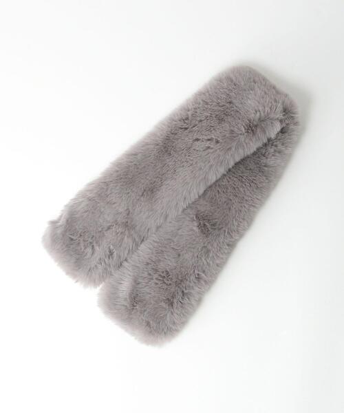 closet story（クローゼットストーリー）の「＜closet story（クローゼットストーリー）＞フェイクファー マフラー（マフラー・レディース・グレー/オフホワイト/モカ・FREE）」の4枚目の写真