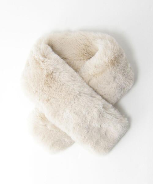 closet story（クローゼットストーリー）の「＜closet story（クローゼットストーリー）＞フェイクファー マフラー（マフラー・レディース・グレー/オフホワイト/モカ・FREE）」の7枚目の写真
