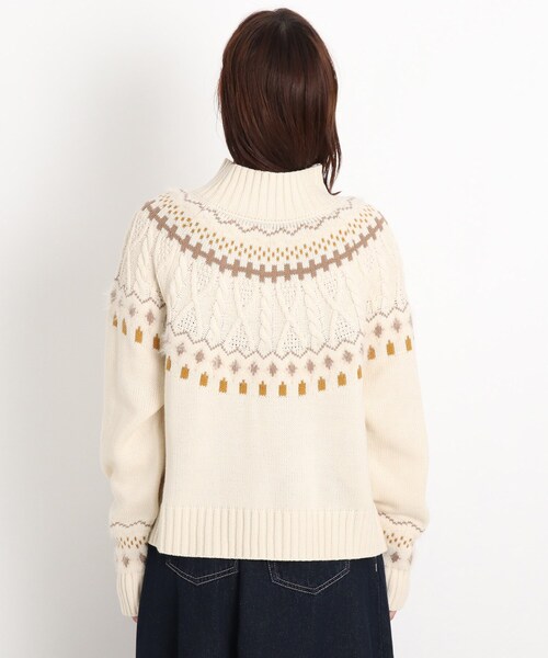 grove（グローブ）の「◆【S-LL】ほっこり球心柄ニットプルオーバー（ニット/セーター・レディース・ブラック/アイボリー・01/02/03/04）」の3枚目の写真