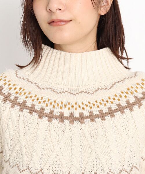 grove（グローブ）の「◆【S-LL】ほっこり球心柄ニットプルオーバー（ニット/セーター・レディース・ブラック/アイボリー・01/02/03/04）」の5枚目の写真