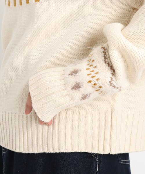 grove（グローブ）の「◆【S-LL】ほっこり球心柄ニットプルオーバー（ニット/セーター・レディース・ブラック/アイボリー・01/02/03/04）」の10枚目の写真