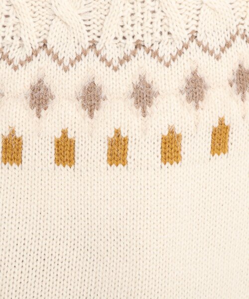 grove（グローブ）の「◆【S-LL】ほっこり球心柄ニットプルオーバー（ニット/セーター・レディース・ブラック/アイボリー・01/02/03/04）」の7枚目の写真