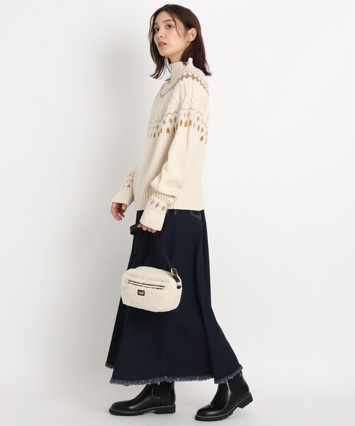 grove（グローブ）の「◆【S-LL】ほっこり球心柄ニットプルオーバー（ニット/セーター・レディース・ブラック/アイボリー・01/02/03/04）」の9枚目の写真