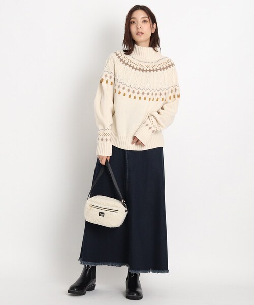 grove（グローブ）の「◆【S-LL】ほっこり球心柄ニットプルオーバー（ニット/セーター・レディース・ブラック/アイボリー・01/02/03/04）」の12枚目の写真