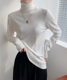 【 17色展開 】長袖タートルネックカラーニット