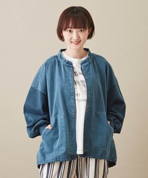 CUBE SUGAR（キューブシュガー）の「WEB限定シャツ裏毛裾スピンドルジップカーディガン（ブルゾン）」