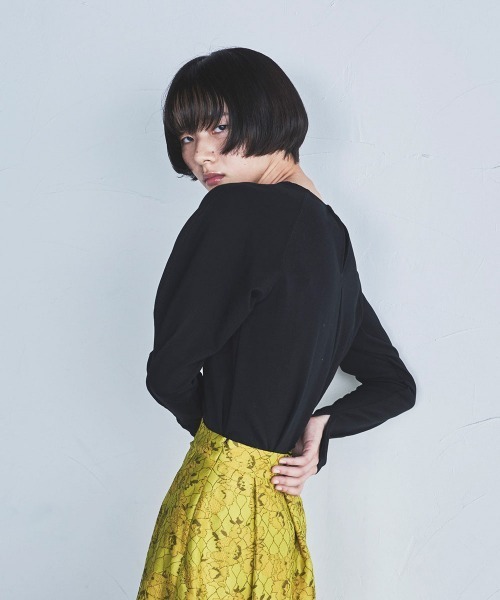 lautreamont BLEUBLANC(ロートレアモンブルーブラン)の「<lautreamont BLEUBLANC>パワショルポンチカットソー≪洗濯機で洗える≫(Tシャツ/カットソー・レディース・ブラック/ベージュ・9号)」の16枚目の写真