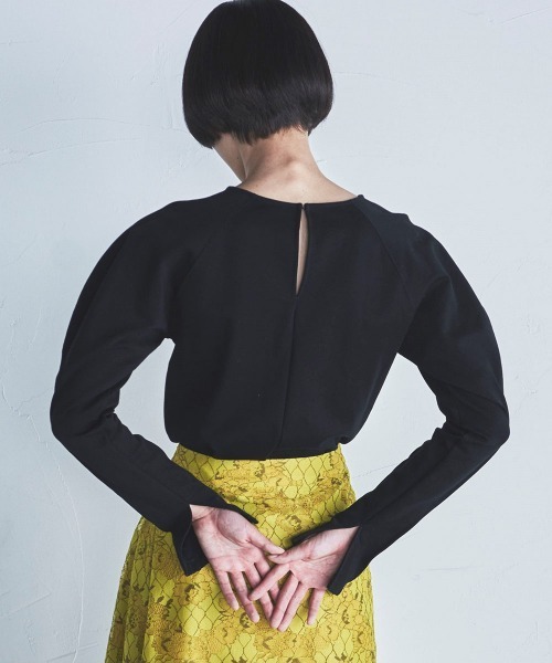 lautreamont BLEUBLANC(ロートレアモンブルーブラン)の「<lautreamont BLEUBLANC>パワショルポンチカットソー≪洗濯機で洗える≫(Tシャツ/カットソー・レディース・ブラック/ベージュ・9号)」の11枚目の写真