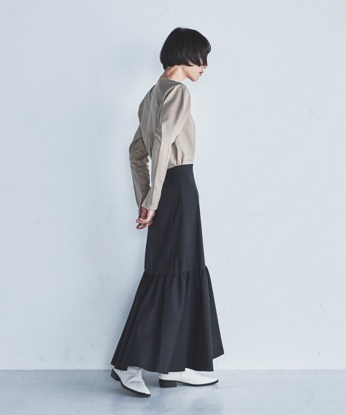 lautreamont BLEUBLANC(ロートレアモンブルーブラン)の「<lautreamont BLEUBLANC>パワショルポンチカットソー≪洗濯機で洗える≫(Tシャツ/カットソー・レディース・ブラック/ベージュ・9号)」の8枚目の写真