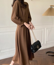 ウエストマークロングワンピース