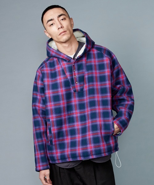 rehacer（レアセル）の「rehacer : Check Boa Anorak Parka / チェックボア アノラック パーカー（ブルゾン・メンズ・ブルー系その他/パープル系その他・SMALL/MEDIUM/LARGE/X-LARGE）」の13枚目の写真