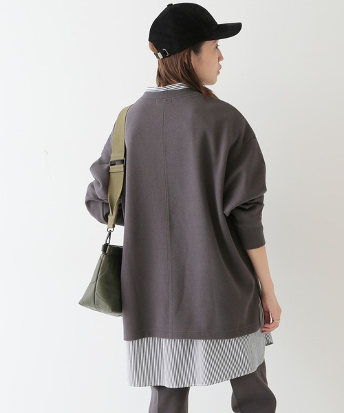 SLOBE IENA（スローブイエナ）の「ダブルフェイスジョーゼットクルーネックプルオーバー【洗濯機使用可能】◆（スウェット・レディース・グレー/イエロー/ナチュラル・FREE）」の16枚目の写真