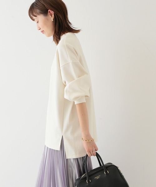 SLOBE IENA（スローブイエナ）の「ダブルフェイスジョーゼットクルーネックプルオーバー【洗濯機使用可能】◆（スウェット・レディース・グレー/イエロー/ナチュラル・FREE）」の12枚目の写真