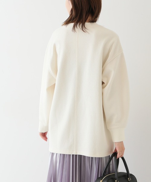 SLOBE IENA（スローブイエナ）の「ダブルフェイスジョーゼットクルーネックプルオーバー【洗濯機使用可能】◆（スウェット・レディース・グレー/イエロー/ナチュラル・FREE）」の21枚目の写真