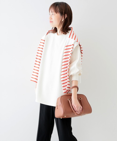 SLOBE IENA（スローブイエナ）の「ダブルフェイスジョーゼットクルーネックプルオーバー【洗濯機使用可能】◆（スウェット・レディース・グレー/イエロー/ナチュラル・FREE）」の6枚目の写真