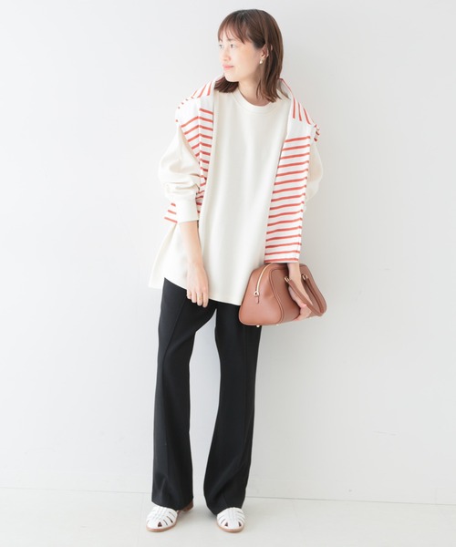 SLOBE IENA（スローブイエナ）の「ダブルフェイスジョーゼットクルーネックプルオーバー【洗濯機使用可能】◆（スウェット・レディース・グレー/イエロー/ナチュラル・FREE）」の10枚目の写真