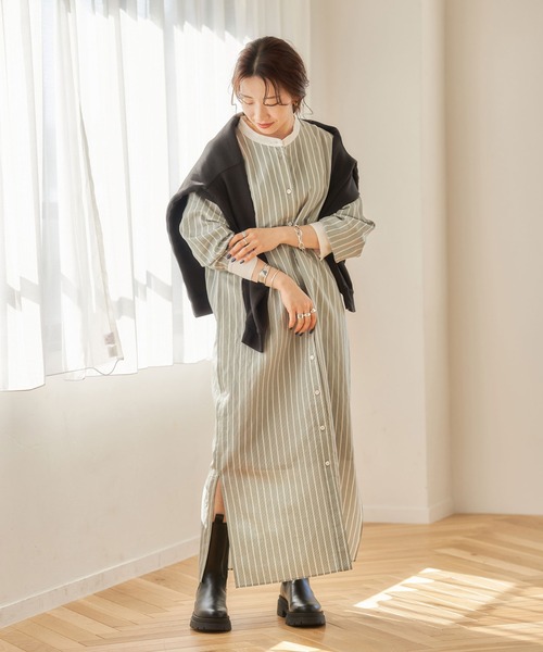 JOURNAL STANDARD(ジャーナルスタンダード)の「CARVIA BROAD シャツワンピース◆(ワンピース・レディース・ナチュラル/ブルー系その他/グリーン・S/M)」の8枚目の写真