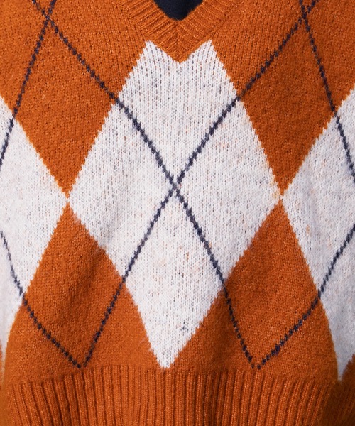 kutir（クティール）の「チェックアソートニット（ニット/セーター・レディース・カーキ/イエロー/オレンジ・FREE）」の10枚目の写真