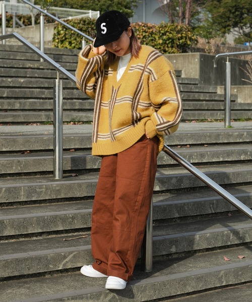 kutir（クティール）の「チェックアソートニット（ニット/セーター・レディース・カーキ/イエロー/オレンジ・FREE）」の5枚目の写真