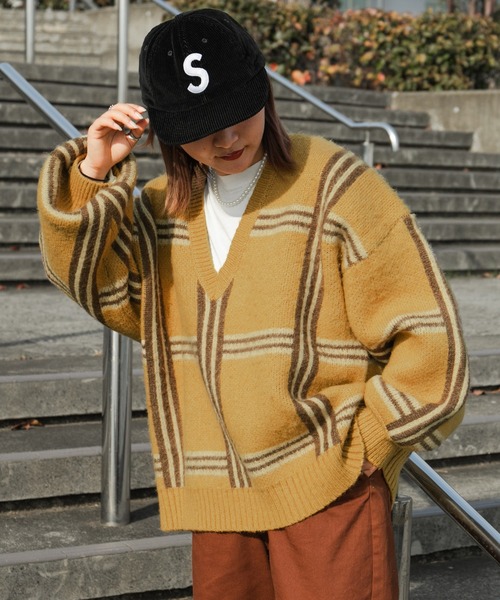 kutir（クティール）の「チェックアソートニット（ニット/セーター・レディース・カーキ/イエロー/オレンジ・FREE）」の13枚目の写真