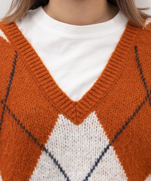 kutir（クティール）の「チェックアソートニット（ニット/セーター・レディース・カーキ/イエロー/オレンジ・FREE）」の19枚目の写真