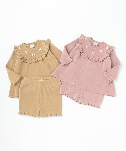 petit main（プティマイン）の「花刺しゅうチュニックセットアップ