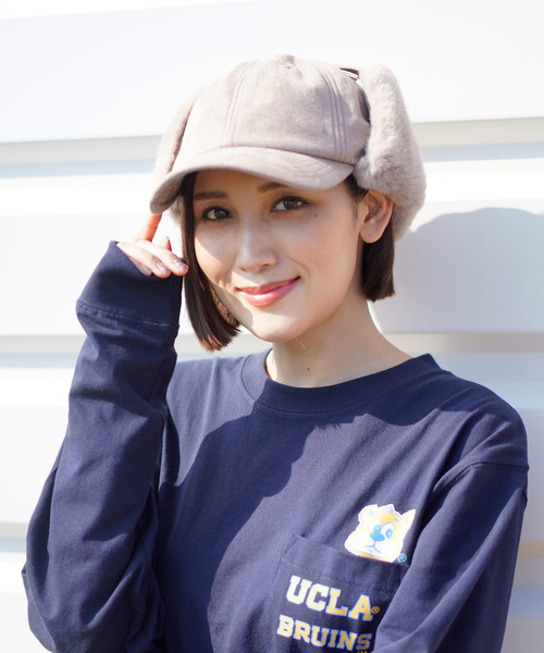 milsa（ミルサ）の「milsa/ミルサ 帽子 スエード イヤーフラップキャップ 118361213（キャップ・メンズ・ベージュ/ブラック/グレー/ブラウン・FREE）」の9枚目の写真