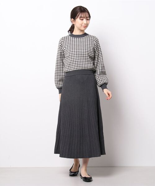 N.（N. Natural Beauty Basic）（エヌエヌナチュラルビューティーベーシック）の「ジャガードニットセットアップ（ワンピース・レディース・グリーン系その他2/グレー系その他・MEDIUM）」の16枚目の写真