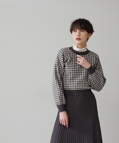 N.（N. Natural Beauty Basic）（エヌエヌナチュラルビューティーベーシック）の「ジャガードニットセットアップ（ワンピース・レディース・グリーン系その他2/グレー系その他・MEDIUM）」の7枚目の写真