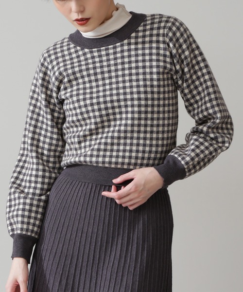 N.（N. Natural Beauty Basic）（エヌエヌナチュラルビューティーベーシック）の「ジャガードニットセットアップ（ワンピース・レディース・グリーン系その他2/グレー系その他・MEDIUM）」の14枚目の写真