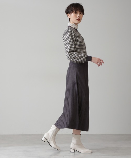 N.（N. Natural Beauty Basic）（エヌエヌナチュラルビューティーベーシック）の「ジャガードニットセットアップ（ワンピース・レディース・グリーン系その他2/グレー系その他・MEDIUM）」の6枚目の写真