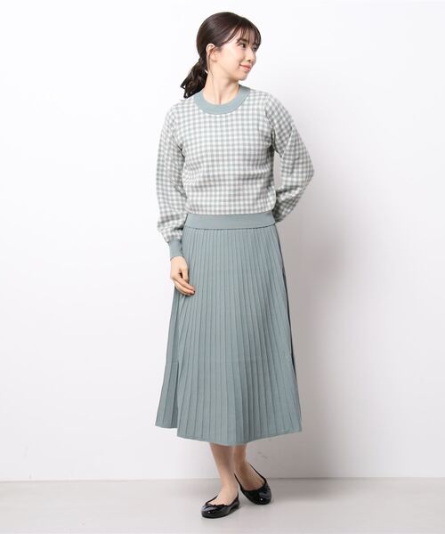 N.（N. Natural Beauty Basic）（エヌエヌナチュラルビューティーベーシック）の「ジャガードニットセットアップ（ワンピース・レディース・グリーン系その他2/グレー系その他・MEDIUM）」の17枚目の写真