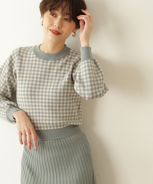 N.（N. Natural Beauty Basic）（エヌエヌナチュラルビューティーベーシック）の「ジャガードニットセットアップ（ワンピース・レディース・グリーン系その他2/グレー系その他・MEDIUM）」の10枚目の写真