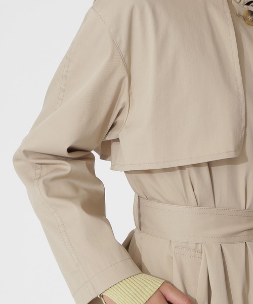 NATURAL BEAUTY BASIC（ナチュラルビューティーベーシック）の「スタンドネックコート（ステンカラーコート・レディース・オレンジ/ベージュ/ブルー・MEDIUM/SMALL）」の19枚目の写真