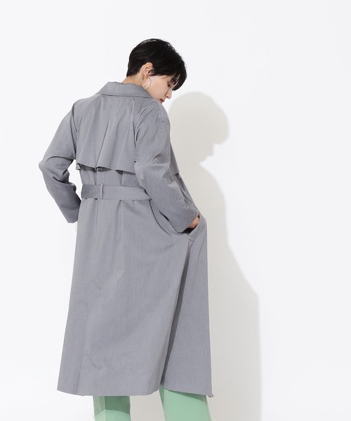 NATURAL BEAUTY BASIC（ナチュラルビューティーベーシック）の「スタンドネックコート（ステンカラーコート・レディース・オレンジ/ベージュ/ブルー・MEDIUM/SMALL）」の12枚目の写真